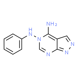 ChemSpider 2D Image | N~5~-Phenyl-5H-pyrazolo[3,4-d]pyrimidine-4,5-diamine | C11H10N6