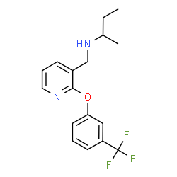 ChemSpider 2D Image | N-({2-[3-(Trifluoromethyl)phenoxy]-3-pyridinyl}methyl)-2-butanamine | C17H19F3N2O
