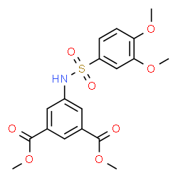 ChemSpider 2D Image | Dimethyl 5-{[(3,4-dimethoxyphenyl)sulfonyl]amino}isophthalate | C18H19NO8S