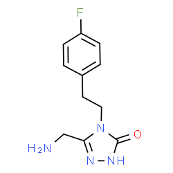 ChemSpider 2D Image | 5-(Aminomethyl)-4-[2-(4-fluorophenyl)ethyl]-2,4-dihydro-3H-1,2,4-triazol-3-one | C11H13FN4O