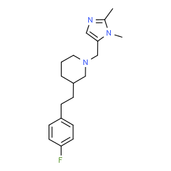 ChemSpider 2D Image | 1-[(1,2-Dimethyl-1H-imidazol-5-yl)methyl]-3-[2-(4-fluorophenyl)ethyl]piperidine | C19H26FN3