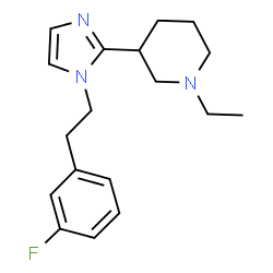 ChemSpider 2D Image | 1-Ethyl-3-{1-[2-(3-fluorophenyl)ethyl]-1H-imidazol-2-yl}piperidine | C18H24FN3