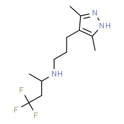 ChemSpider 2D Image | N-[3-(3,5-Dimethyl-1H-pyrazol-4-yl)propyl]-4,4,4-trifluoro-2-butanamine | C12H20F3N3