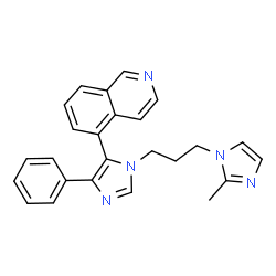 ChemSpider 2D Image | 5-{1-[3-(2-Methyl-1H-imidazol-1-yl)propyl]-4-phenyl-1H-imidazol-5-yl}isoquinoline | C25H23N5