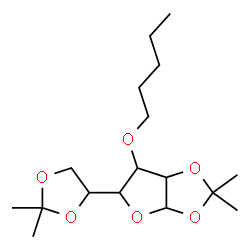 ChemSpider 2D Image | 5-(2,2-Dimethyl-1,3-dioxolan-4-yl)-2,2-dimethyl-6-(pentyloxy)tetrahydrofuro[2,3-d][1,3]dioxole | C17H30O6