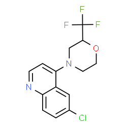 ChemSpider 2D Image | 6-Chloro-4-[2-(trifluoromethyl)-4-morpholinyl]quinoline | C14H12ClF3N2O