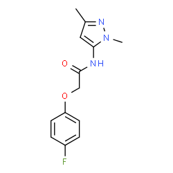 ChemSpider 2D Image | N-(1,3-Dimethyl-1H-pyrazol-5-yl)-2-(4-fluorophenoxy)acetamide | C13H14FN3O2