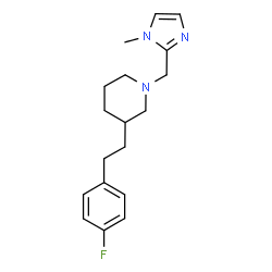 ChemSpider 2D Image | 3-[2-(4-Fluorophenyl)ethyl]-1-[(1-methyl-1H-imidazol-2-yl)methyl]piperidine | C18H24FN3