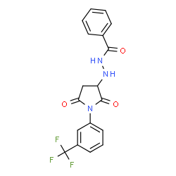 ChemSpider 2D Image | N'-{2,5-Dioxo-1-[3-(trifluoromethyl)phenyl]-3-pyrrolidinyl}benzohydrazide | C18H14F3N3O3
