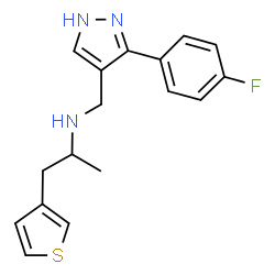 ChemSpider 2D Image | N-{[3-(4-Fluorophenyl)-1H-pyrazol-4-yl]methyl}-1-(3-thienyl)-2-propanamine | C17H18FN3S