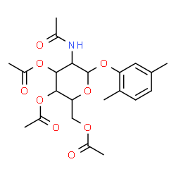 ChemSpider 2D Image | 2,5-Dimethylphenyl 2-acetamido-3,4,6-tri-O-acetyl-2-deoxyhexopyranoside | C22H29NO9