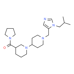 ChemSpider 2D Image | {1'-[(1-Isobutyl-1H-imidazol-5-yl)methyl]-1,4'-bipiperidin-3-yl}(1-pyrrolidinyl)methanone | C23H39N5O