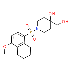 ChemSpider 2D Image | 4-(Hydroxymethyl)-1-[(4-methoxy-5,6,7,8-tetrahydro-1-naphthalenyl)sulfonyl]-4-piperidinol | C17H25NO5S