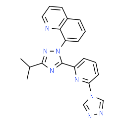 ChemSpider 2D Image | 8-{3-Isopropyl-5-[6-(4H-1,2,4-triazol-4-yl)-2-pyridinyl]-1H-1,2,4-triazol-1-yl}quinoline | C21H18N8
