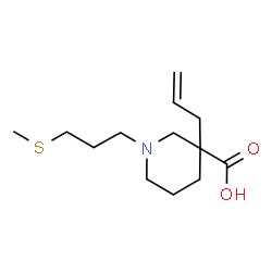 ChemSpider 2D Image | 3-Allyl-1-[3-(methylsulfanyl)propyl]-3-piperidinecarboxylic acid | C13H23NO2S