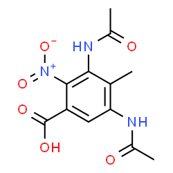 ChemSpider 2D Image | 3,5-Diacetamido-4-methyl-2-nitrobenzoic acid | C12H13N3O6