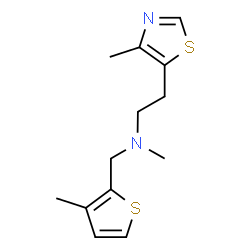 ChemSpider 2D Image | N-Methyl-2-(4-methyl-1,3-thiazol-5-yl)-N-[(3-methyl-2-thienyl)methyl]ethanamine | C13H18N2S2
