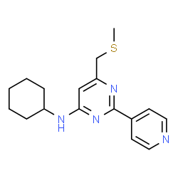 ChemSpider 2D Image | N-Cyclohexyl-6-[(methylsulfanyl)methyl]-2-(4-pyridinyl)-4-pyrimidinamine | C17H22N4S