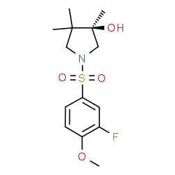 ChemSpider 2D Image | (3R)-1-[(3-Fluoro-4-methoxyphenyl)sulfonyl]-3,4,4-trimethyl-3-pyrrolidinol | C14H20FNO4S