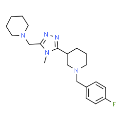 ChemSpider 2D Image | 1-(4-Fluorobenzyl)-3-[4-methyl-5-(1-piperidinylmethyl)-4H-1,2,4-triazol-3-yl]piperidine | C21H30FN5