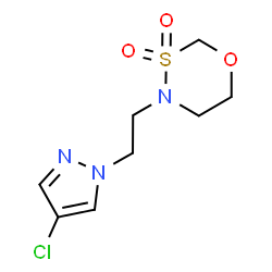 ChemSpider 2D Image | 4-[2-(4-Chloro-1H-pyrazol-1-yl)ethyl]-1,3,4-oxathiazinane 3,3-dioxide | C8H12ClN3O3S