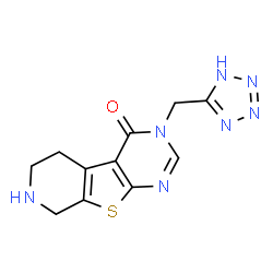 ChemSpider 2D Image | 3-(1H-Tetrazol-5-ylmethyl)-5,6,7,8-tetrahydropyrido[4',3':4,5]thieno[2,3-d]pyrimidin-4(3H)-one | C11H11N7OS