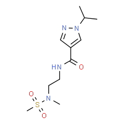 ChemSpider 2D Image | 1-Isopropyl-N-{2-[methyl(methylsulfonyl)amino]ethyl}-1H-pyrazole-4-carboxamide | C11H20N4O3S