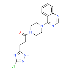 ChemSpider 2D Image | 3-(3-Chloro-1H-1,2,4-triazol-5-yl)-1-[4-(4-quinazolinyl)-1-piperazinyl]-1-propanone | C17H18ClN7O