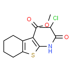 ChemSpider 2D Image | Methyl 2-[(2-chloropropanoyl)amino]-4,5,6,7-tetrahydro-1-benzothiophene-3-carboxylate | C13H16ClNO3S