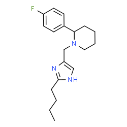 ChemSpider 2D Image | 1-[(2-Butyl-1H-imidazol-4-yl)methyl]-2-(4-fluorophenyl)piperidine | C19H26FN3