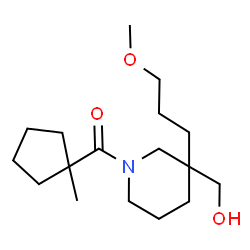 ChemSpider 2D Image | [3-(Hydroxymethyl)-3-(3-methoxypropyl)-1-piperidinyl](1-methylcyclopentyl)methanone | C17H31NO3