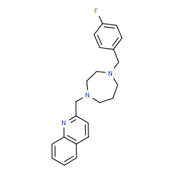 ChemSpider 2D Image | 2-{[4-(4-Fluorobenzyl)-1,4-diazepan-1-yl]methyl}quinoline | C22H24FN3