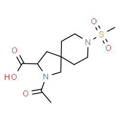 ChemSpider 2D Image | 2-Acetyl-8-(methylsulfonyl)-2,8-diazaspiro[4.5]decane-3-carboxylic acid | C12H20N2O5S