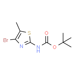 ChemSpider 2D Image | tert-Butyl (4-bromo-5-methylthiazol-2-yl)carbamate | C9H13BrN2O2S
