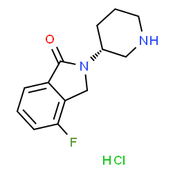 ChemSpider 2D Image | (R)-4-Fluoro-2-(piperidin-3-yl)isoindolin-1-one hydrochloride | C13H16ClFN2O