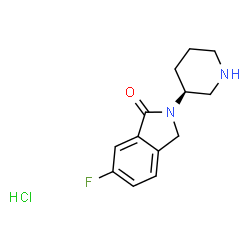 ChemSpider 2D Image | (S)-6-Fluoro-2-(piperidin-3-yl)isoindolin-1-one hydrochloride | C13H16ClFN2O