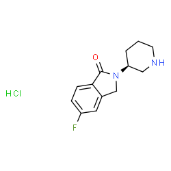 ChemSpider 2D Image | (S)-5-Fluoro-2-(piperidin-3-yl)isoindolin-1-one hydrochloride | C13H16ClFN2O