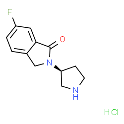 ChemSpider 2D Image | (S)-6-Fluoro-2-(pyrrolidin-3-yl)isoindolin-1-one hydrochloride | C12H14ClFN2O
