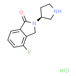 ChemSpider 2D Image | (S)-4-Fluoro-2-(pyrrolidin-3-yl)isoindolin-1-one hydrochloride | C12H14ClFN2O