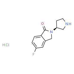ChemSpider 2D Image | (S)-5-Fluoro-2-(pyrrolidin-3-yl)isoindolin-1-one hydrochloride | C12H14ClFN2O