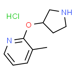 ChemSpider 2D Image | 3-Methyl-2-(pyrrolidin-3-yloxy)pyridine hydrochloride | C10H15ClN2O