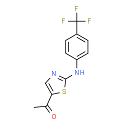 ChemSpider 2D Image | 1-(2-((4-(Trifluoromethyl)phenyl)amino)thiazol-5-yl)ethanone | C12H9F3N2OS
