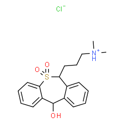 ChemSpider 2D Image | 3-(11-Hydroxy-5,5-dioxido-6,11-dihydrodibenzo[b,e]thiepin-6-yl)-N,N-dimethyl-1-propanaminium chloride | C19H24ClNO3S