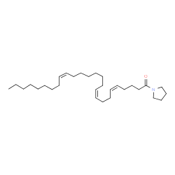 ChemSpider 2D Image | (5Z,9Z,17Z)-1-(1-Pyrrolidinyl)-5,9,17-hexacosatrien-1-one | C30H53NO