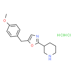 ChemSpider 2D Image | 3-[5-(4-Methoxybenzyl)-1,3-oxazol-2-yl]piperidine dihydrochloride | C16H22Cl2N2O2