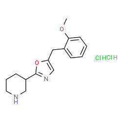 ChemSpider 2D Image | 3-[5-(2-Methoxybenzyl)-1,3-oxazol-2-yl]piperidine dihydrochloride | C16H22Cl2N2O2