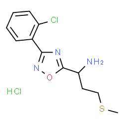 ChemSpider 2D Image | 1-[3-(2-Chlorophenyl)-1,2,4-oxadiazol-5-yl]-3-(methylsulfanyl)-1-propanamine hydrochloride (1:1) | C12H15Cl2N3OS