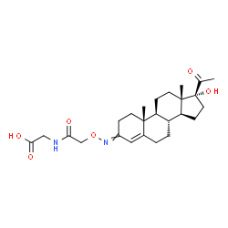ChemSpider 2D Image | N-({[(17-Hydroxy-20-oxopregn-4-en-3-ylidene)amino]oxy}acetyl)glycine | C25H36N2O6