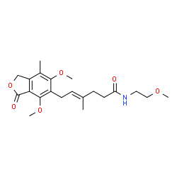 ChemSpider 2D Image | (4E)-6-(4,6-Dimethoxy-7-methyl-3-oxo-1,3-dihydro-2-benzofuran-5-yl)-N-(2-methoxyethyl)-4-methyl-4-hexenamide | C21H29NO6