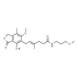 ChemSpider 2D Image | (4E)-6-(4-Hydroxy-6-methoxy-7-methyl-3-oxo-1,3-dihydro-2-benzofuran-5-yl)-N-(3-methoxypropyl)-4-methyl-4-hexenamide | C21H29NO6